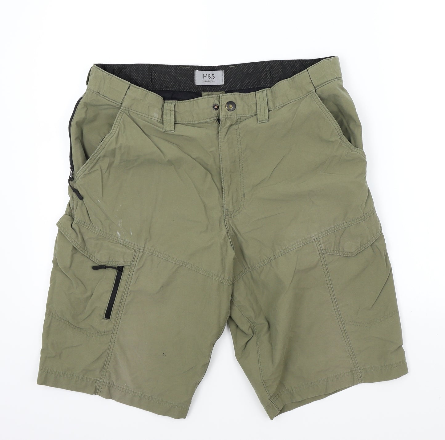M&S Mens Green   Bermuda Shorts Size 34