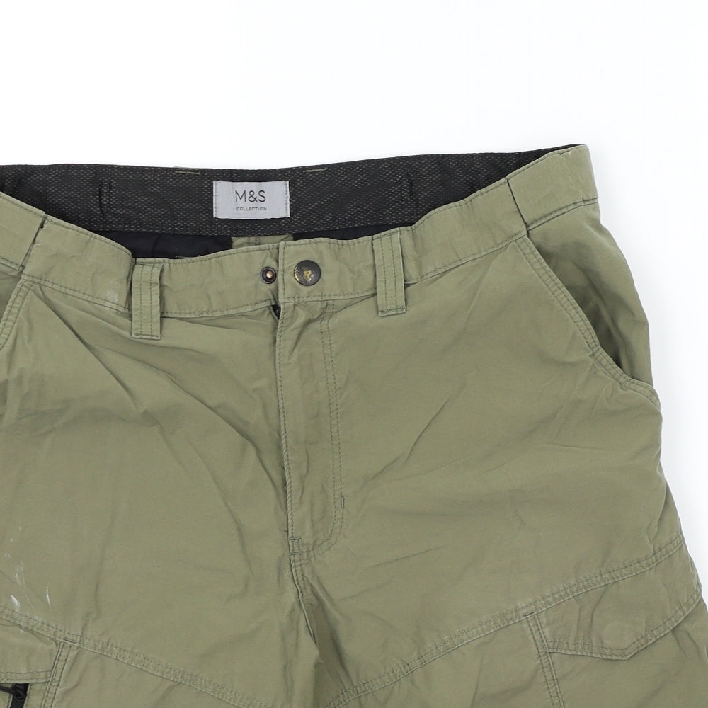 M&S Mens Green   Bermuda Shorts Size 34
