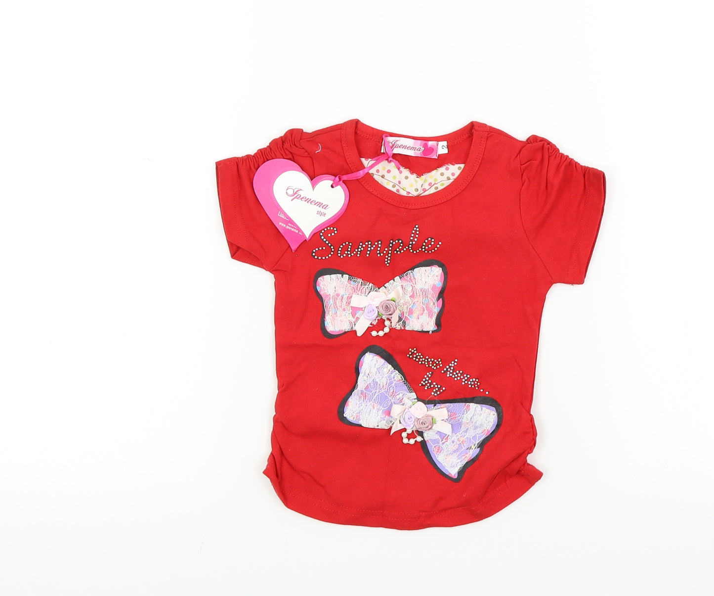 spenema Baby Pink Colourblock  Basic T-Shirt Size 6-9 Months