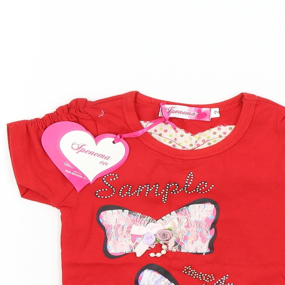 spenema Baby Pink Colourblock  Basic T-Shirt Size 6-9 Months
