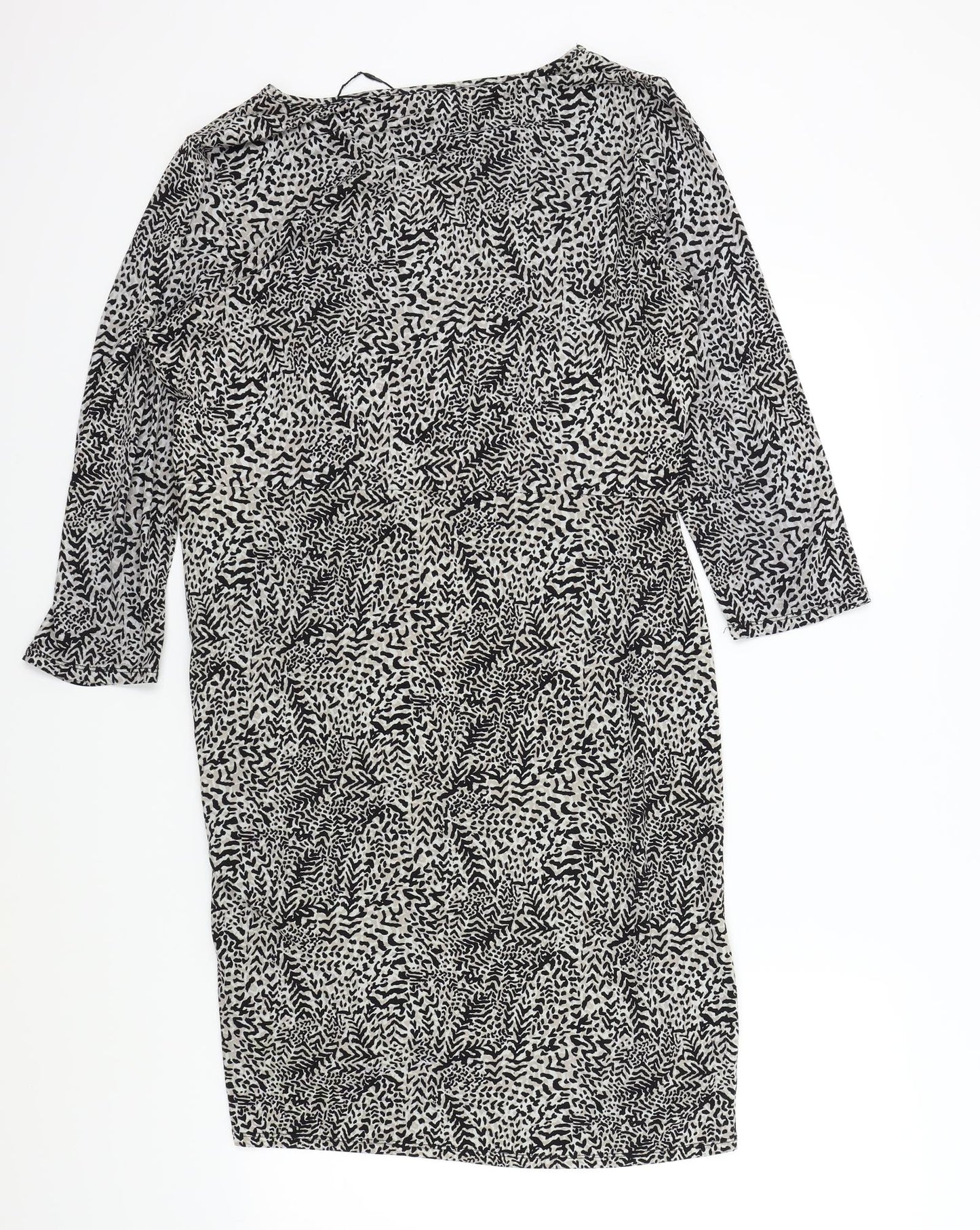 Papaya Womens Black Geometric  A-Line  Size 16