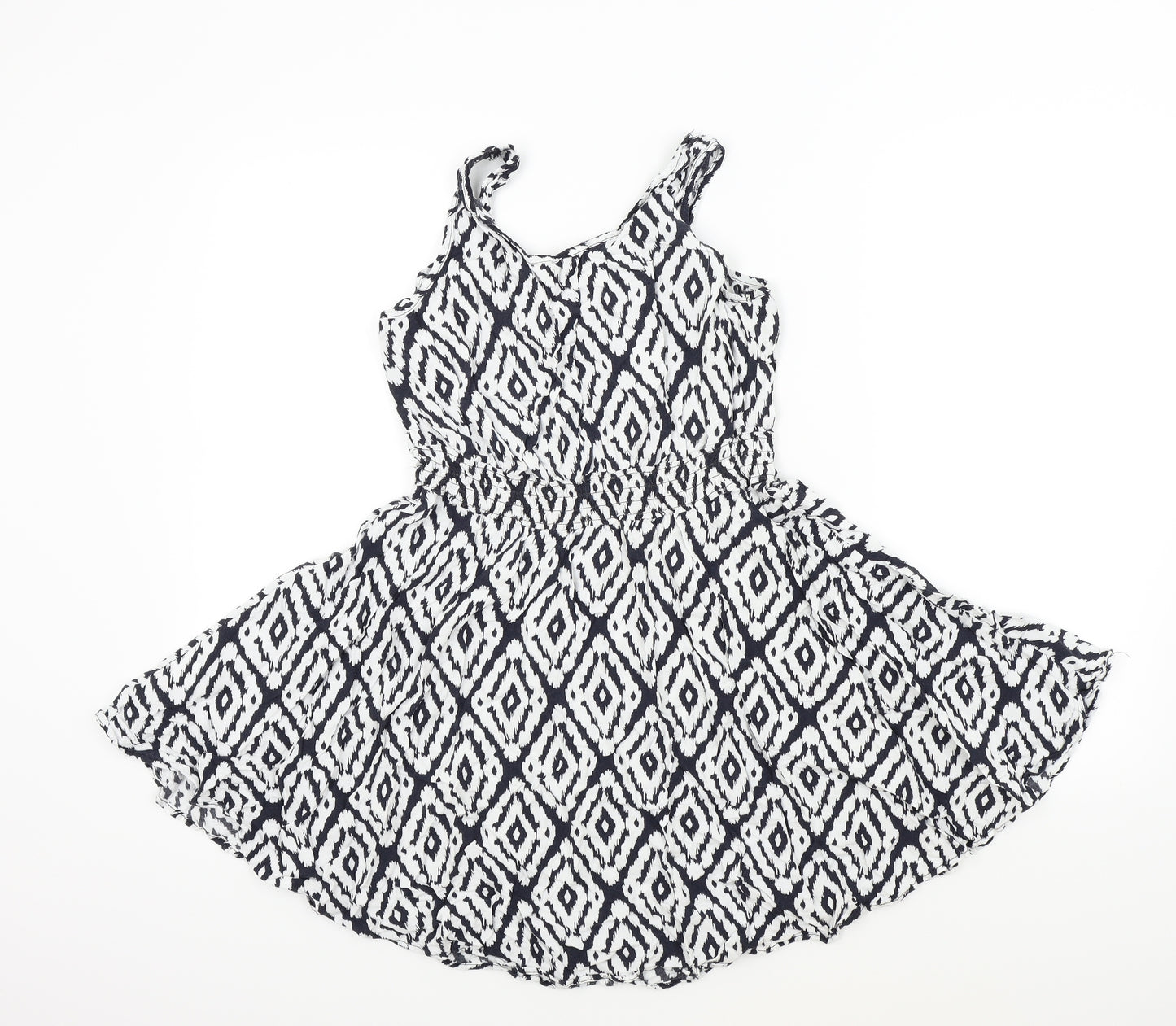 Papaya Womens Black Geometric  Fit & Flare  Size 14