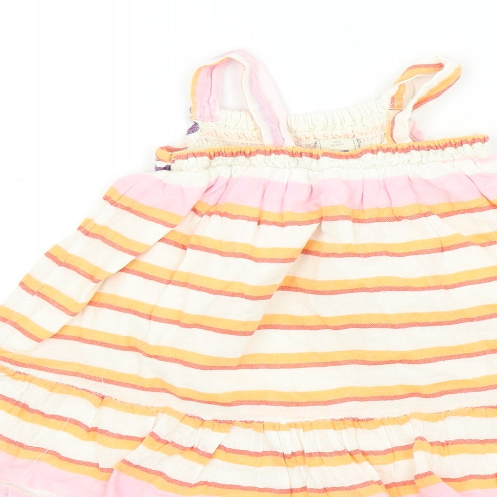 Old Navy Baby Ivory Striped  Fit & Flare  Size 9-12 Months  - Frill Detail