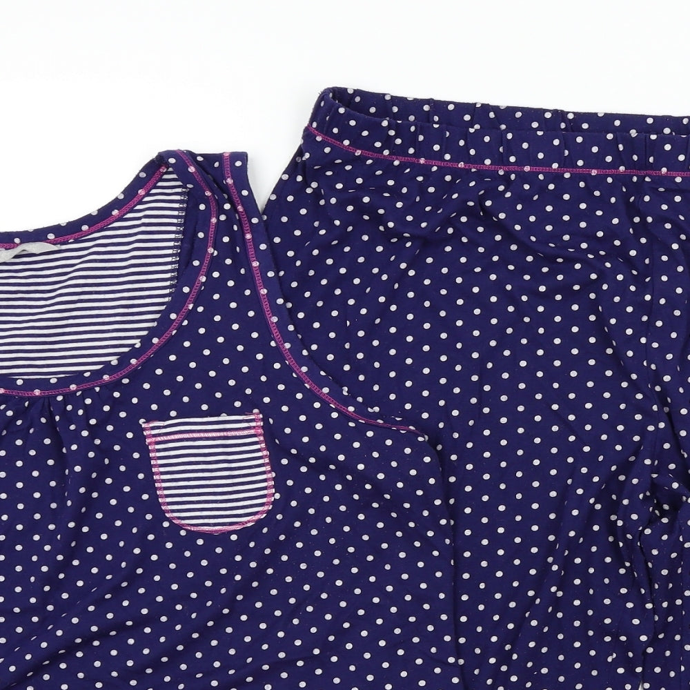sleep wear collection Womens Blue Polka Dot  Top Pyjama Set Size L