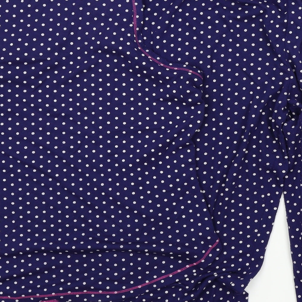 sleep wear collection Womens Blue Polka Dot  Top Pyjama Set Size L
