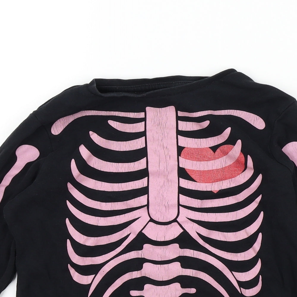 George Boys Black   Basic T-Shirt Size 8 Years  - Skeleton