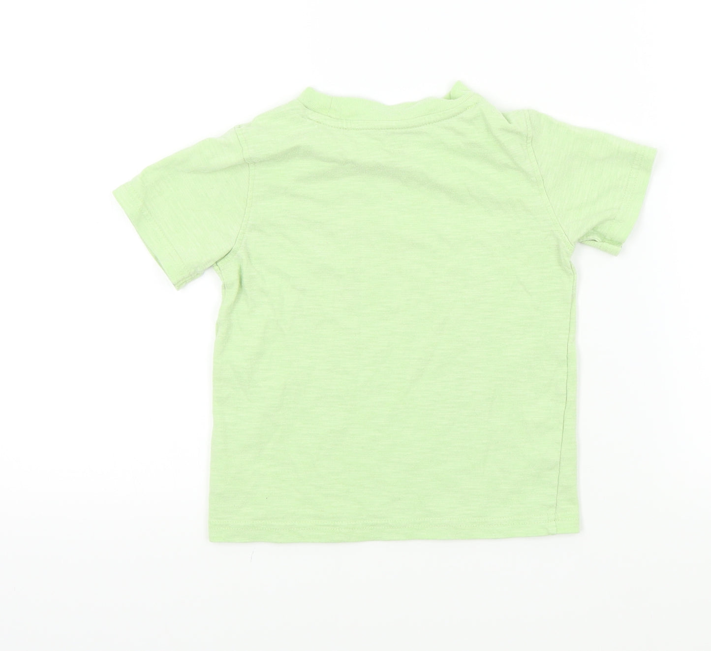 M&M KID Boys Green Colourblock  Basic T-Shirt Size 2-3 Years  - dinasours