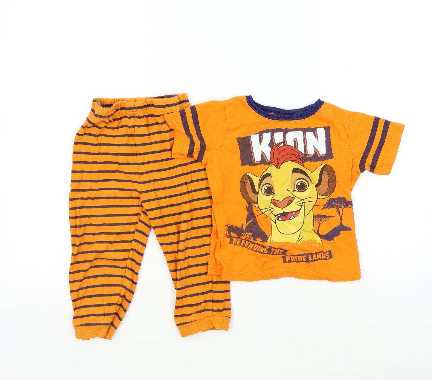 Disney Boys Orange Colourblock   Pyjama Set Size 2-3 Years  - lion king