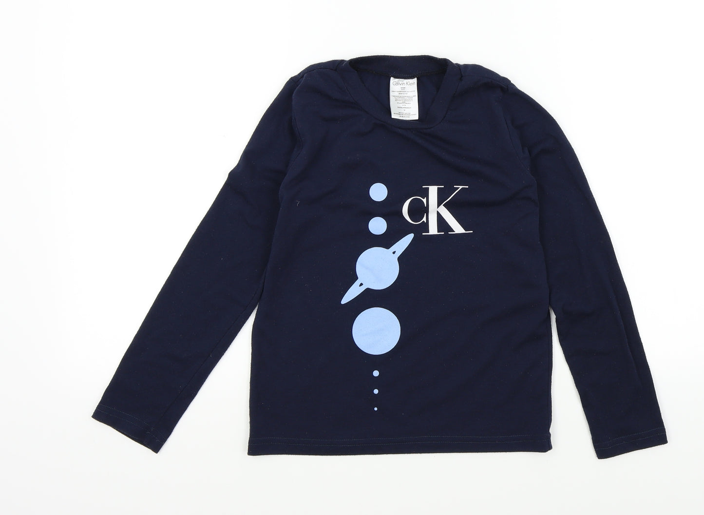 Calvin Klein Girls Blue Colourblock  Basic T-Shirt Size 8 Years