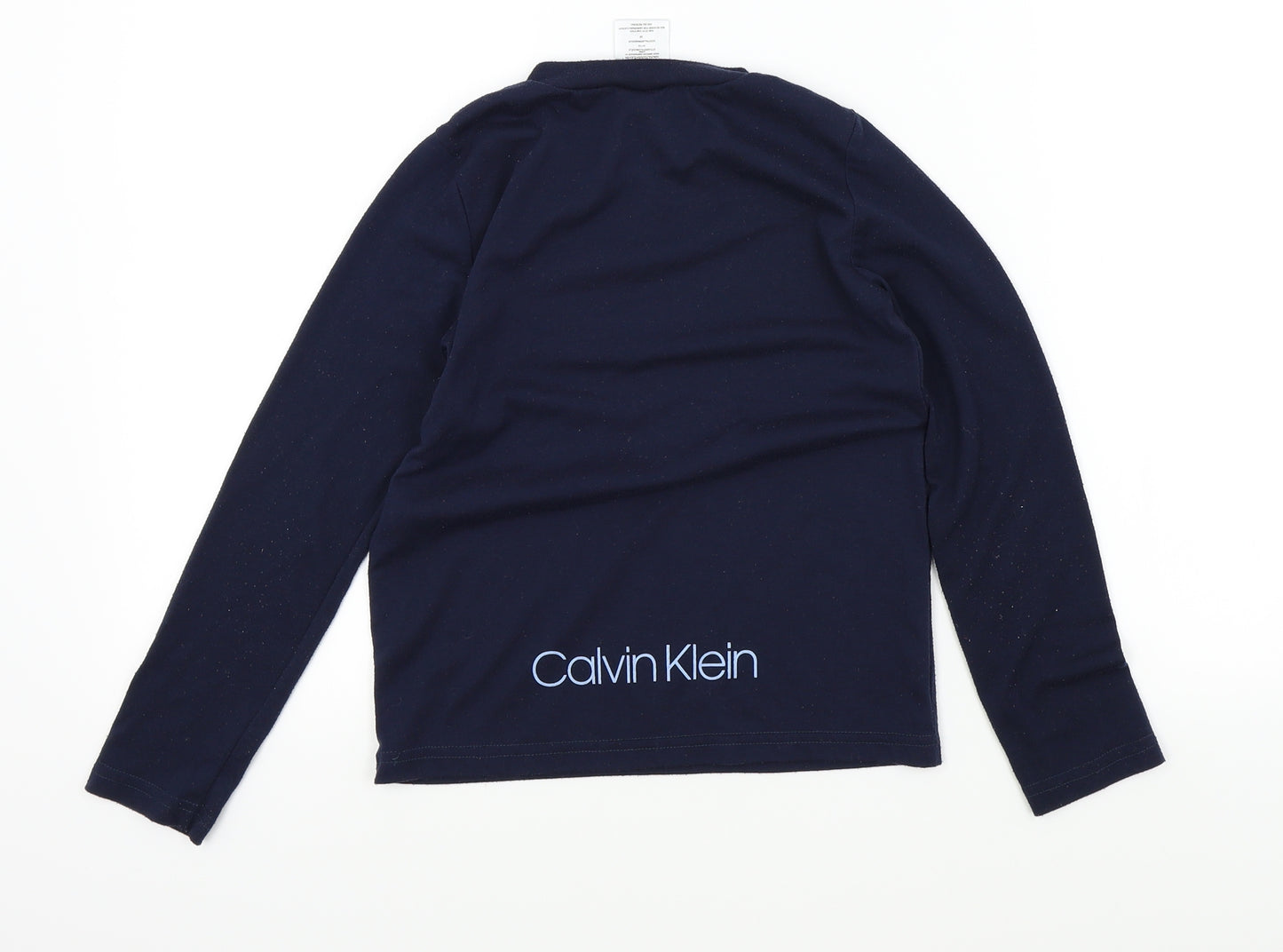 Calvin Klein Girls Blue Colourblock  Basic T-Shirt Size 8 Years