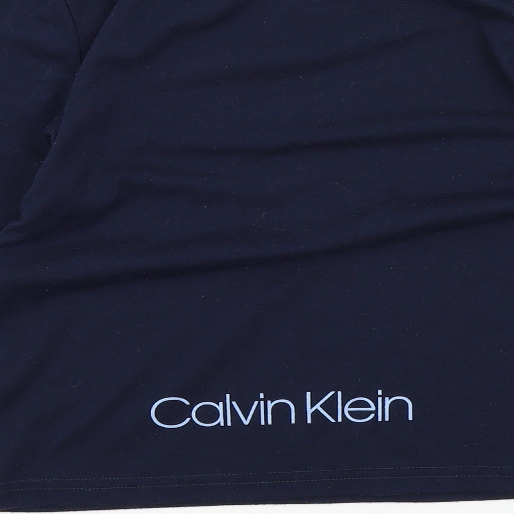 Calvin Klein Girls Blue Colourblock  Basic T-Shirt Size 8 Years