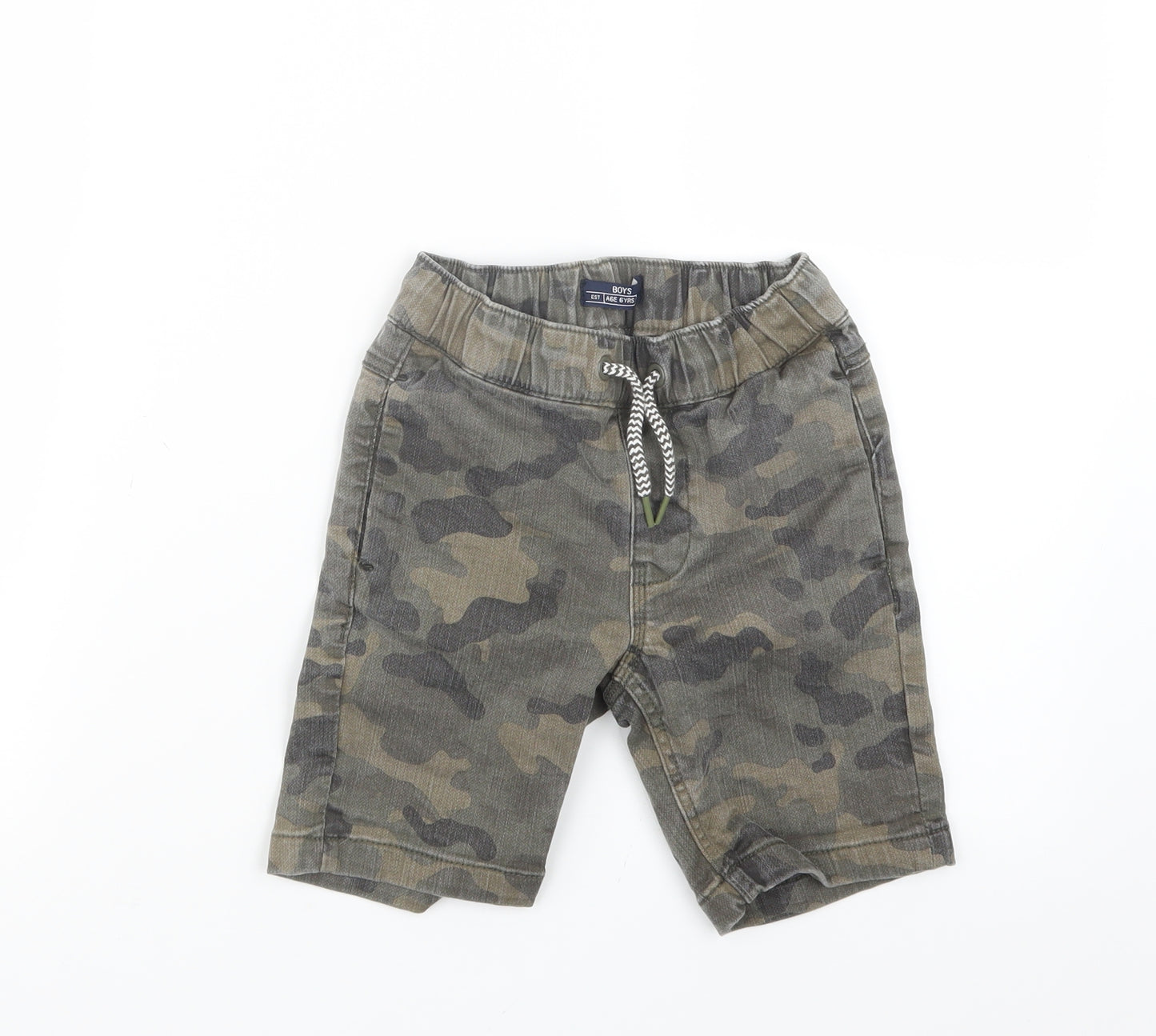 Matalan Boys Green Camouflage  Cargo Shorts Size 6 Years