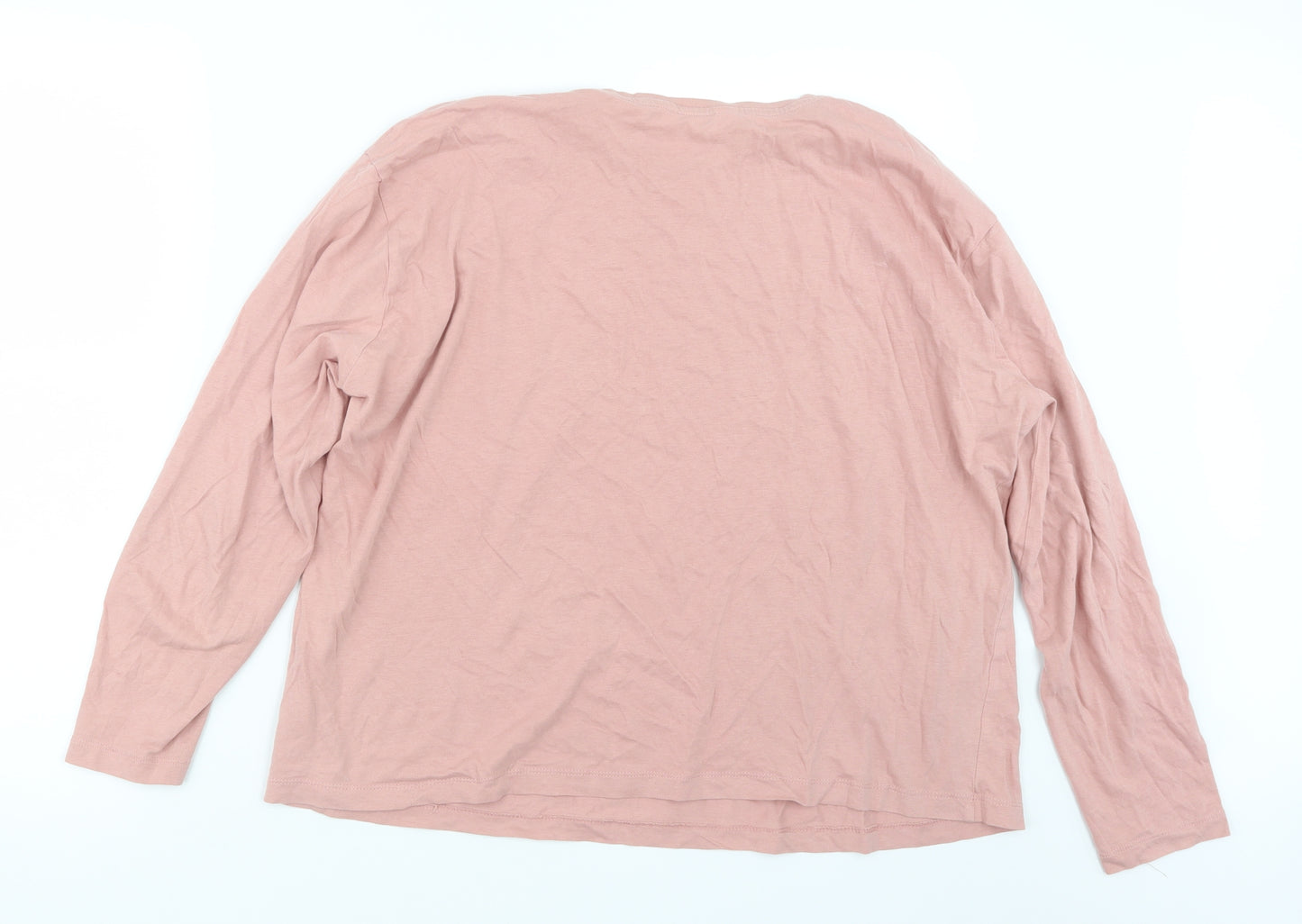 Marks and Spencer Womens Pink Geometric  Top Pyjama Top Size L