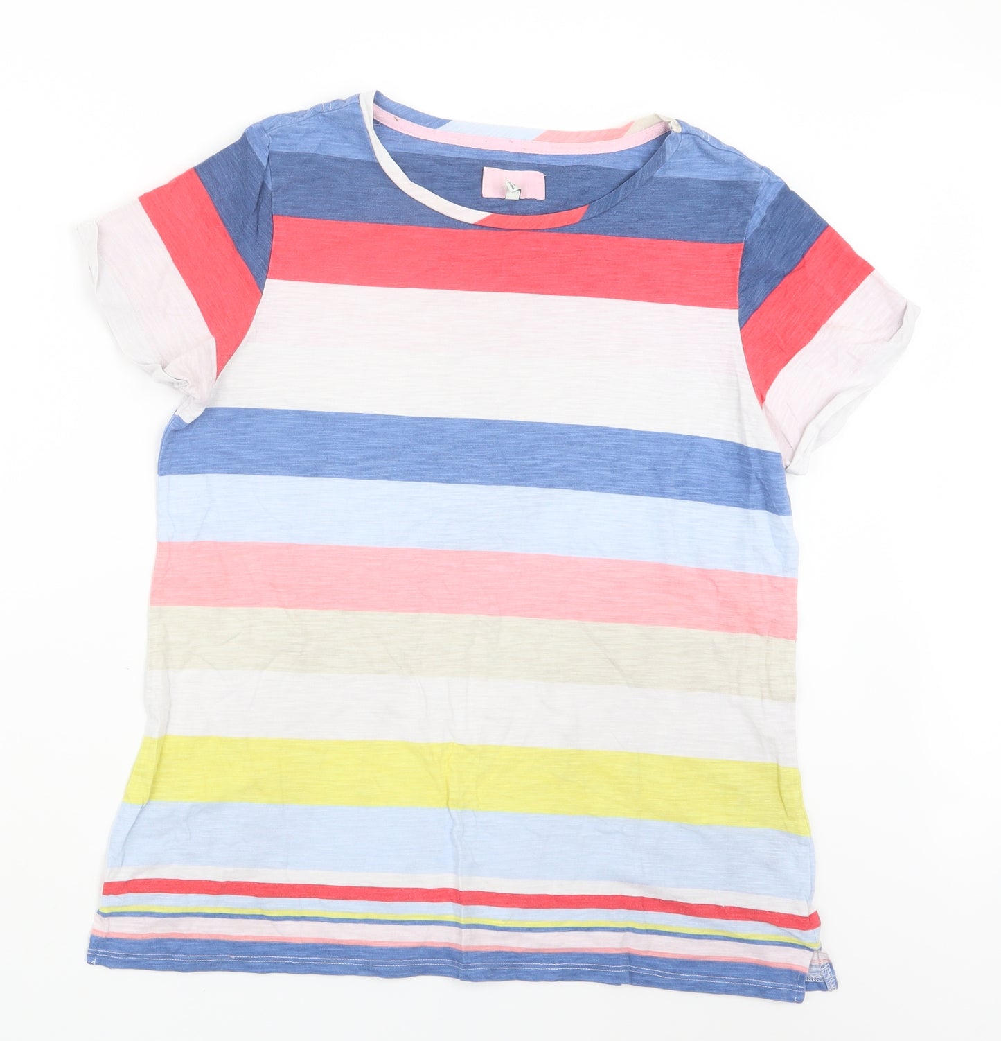 Joules Womens Blue Striped  Basic T-Shirt Size 16