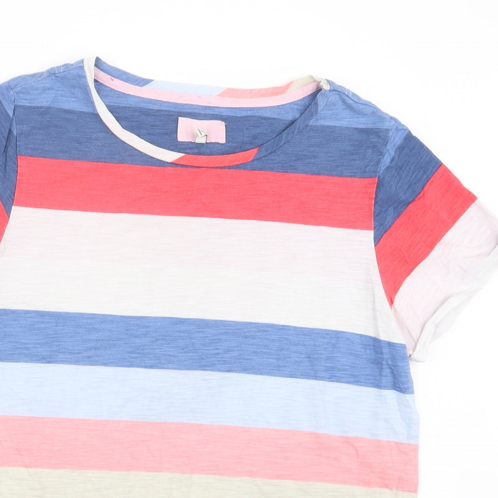Joules Womens Blue Striped  Basic T-Shirt Size 16