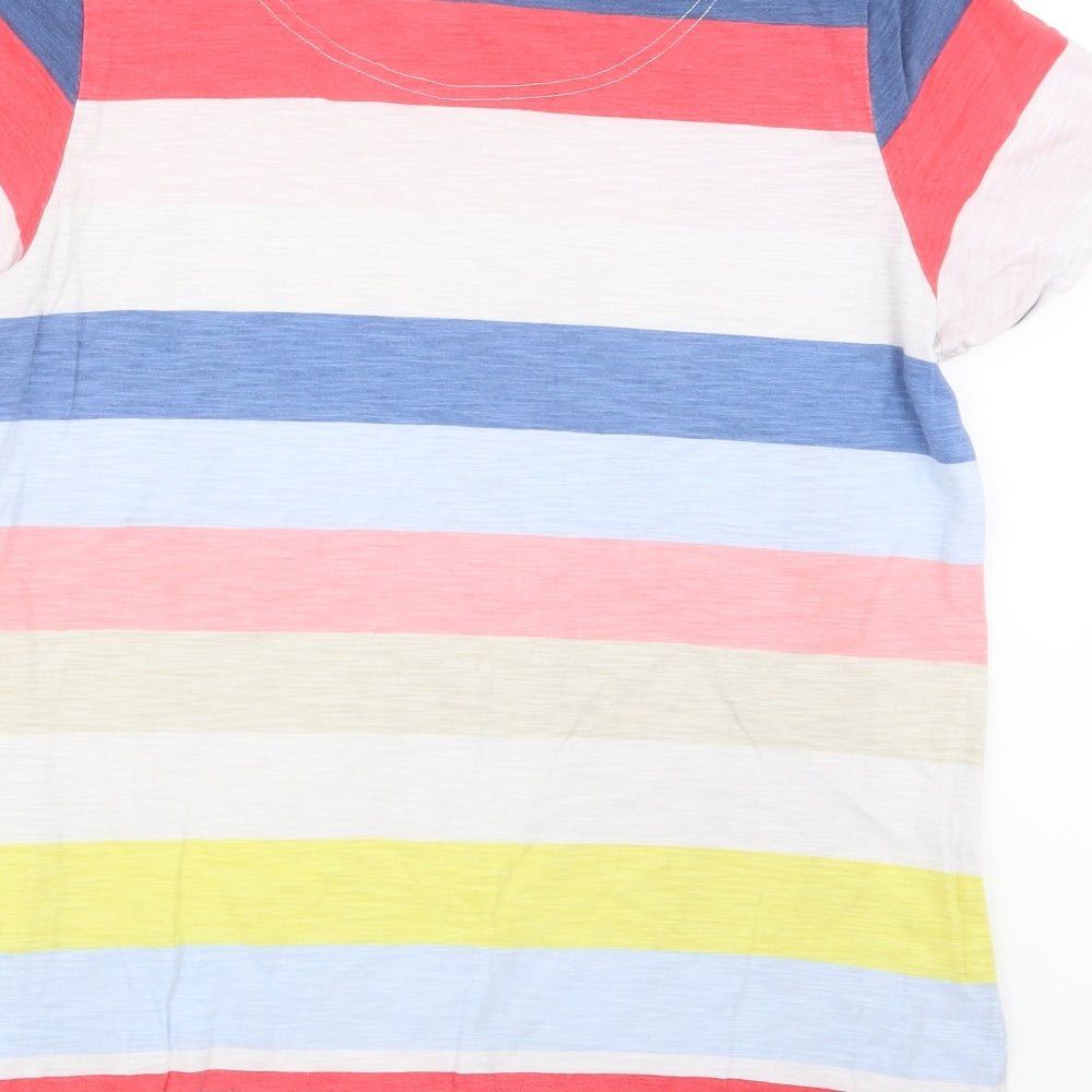 Joules Womens Blue Striped  Basic T-Shirt Size 16