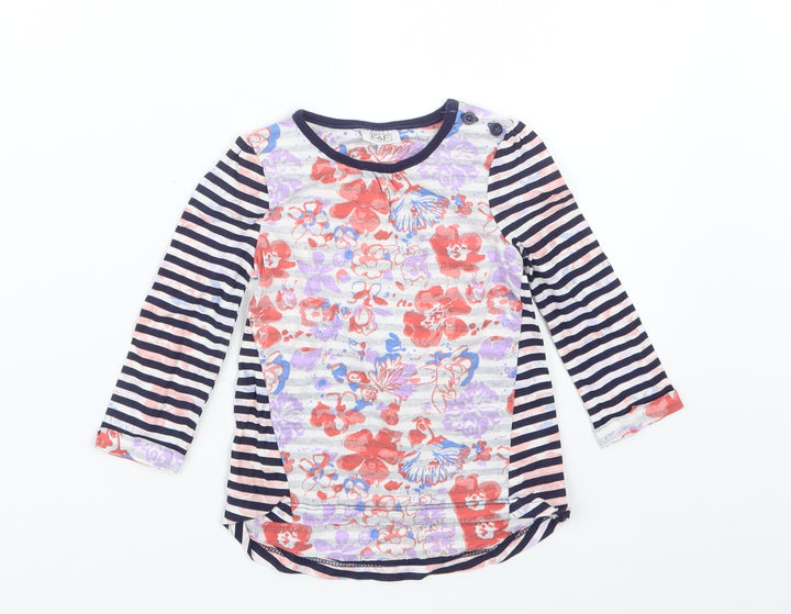 F&F Girls Pink Geometric  Basic T-Shirt Size 6-9 Months