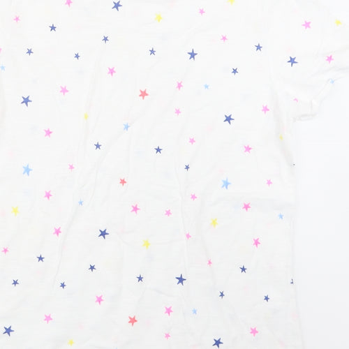 Joules Womens White Geometric  Basic T-Shirt Size 16  - Stars