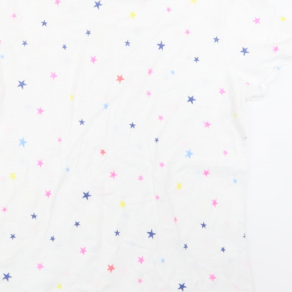 Joules Womens White Geometric  Basic T-Shirt Size 16  - Stars