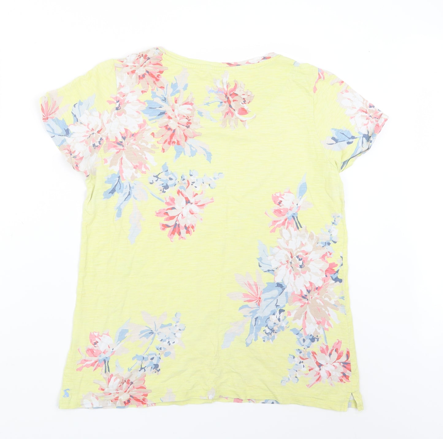 Joules Womens Yellow Floral  Basic T-Shirt Size 16