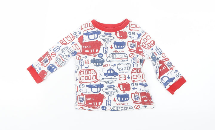 George Boys Blue Geometric  Babydoll Pyjama Top Size 9-12 Months  - Cars
