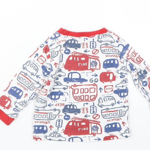 George Boys Blue Geometric  Babydoll Pyjama Top Size 9-12 Months  - Cars