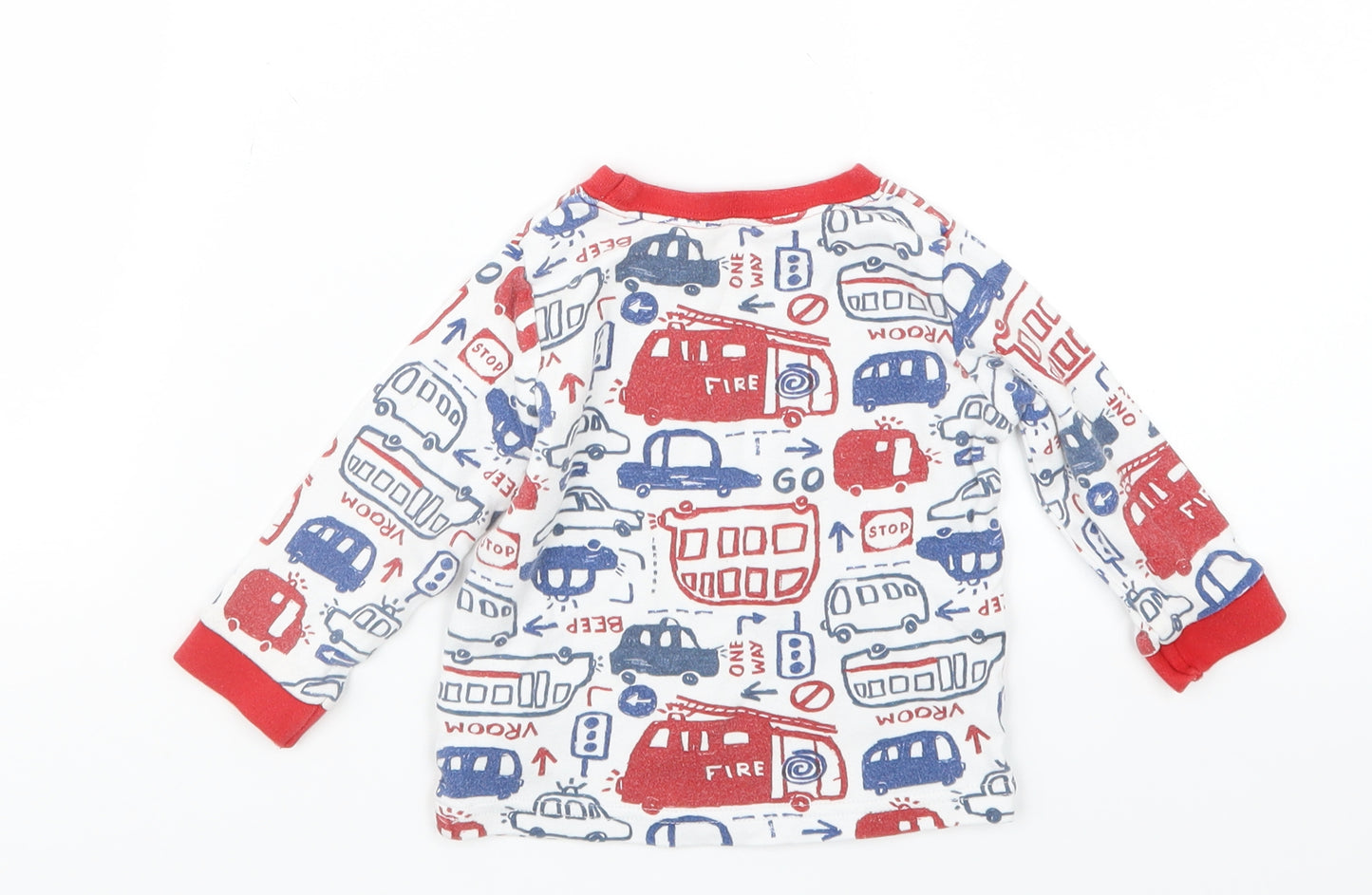 George Boys Blue Geometric  Babydoll Pyjama Top Size 9-12 Months  - Cars