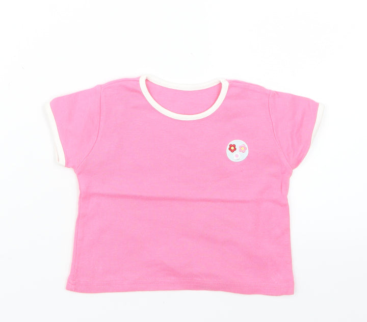 George Girls Pink Basic T-Shirt Size 6-9 Months