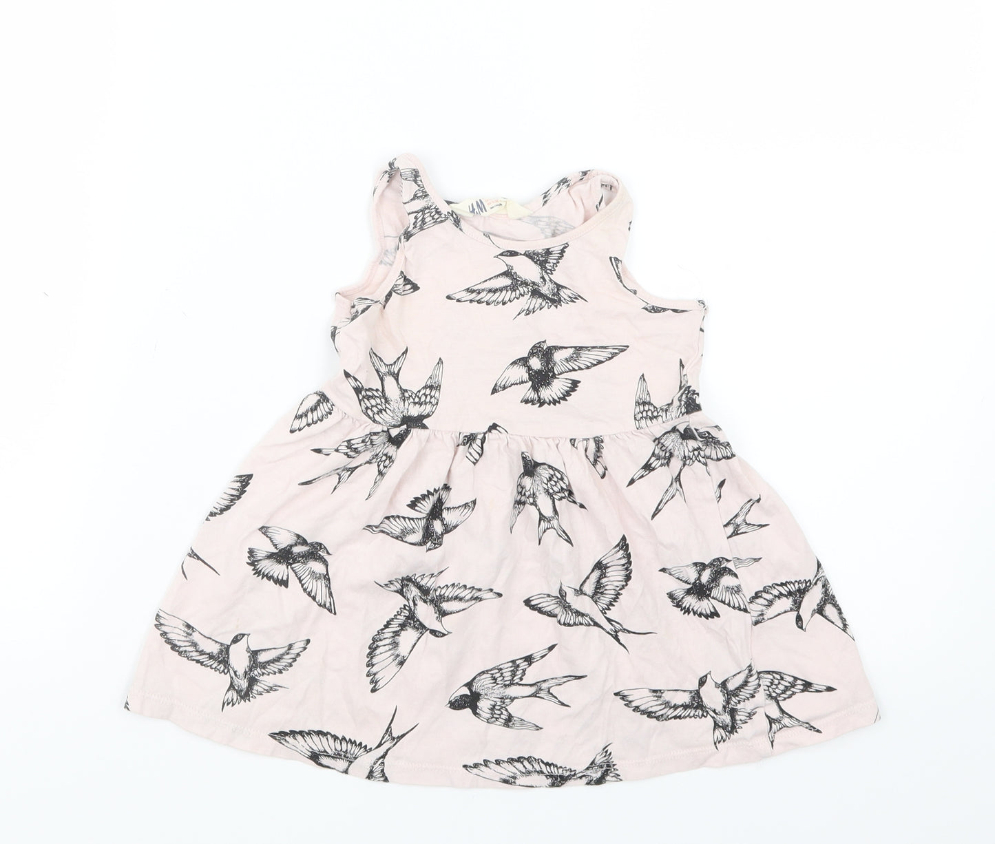 H&M Girls Pink Geometric  T-Shirt Dress  Size 2 Years