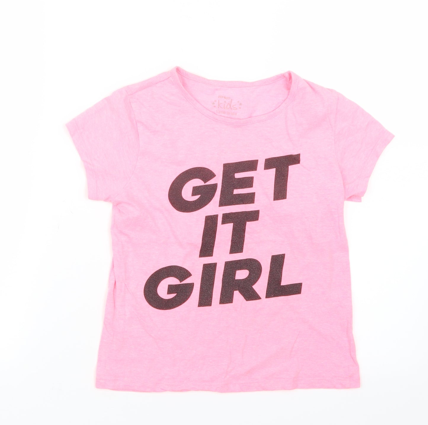 Pep&Co Girls Pink   Basic T-Shirt Size 9-10 Years
