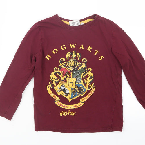 Harry Potter Girls Red   Basic T-Shirt Size 7 Years  - Hogwarts
