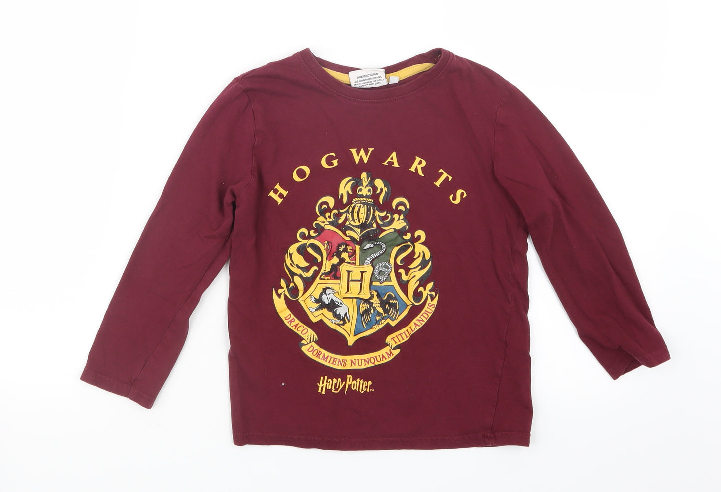 Harry Potter Girls Red   Basic T-Shirt Size 7 Years  - Hogwarts