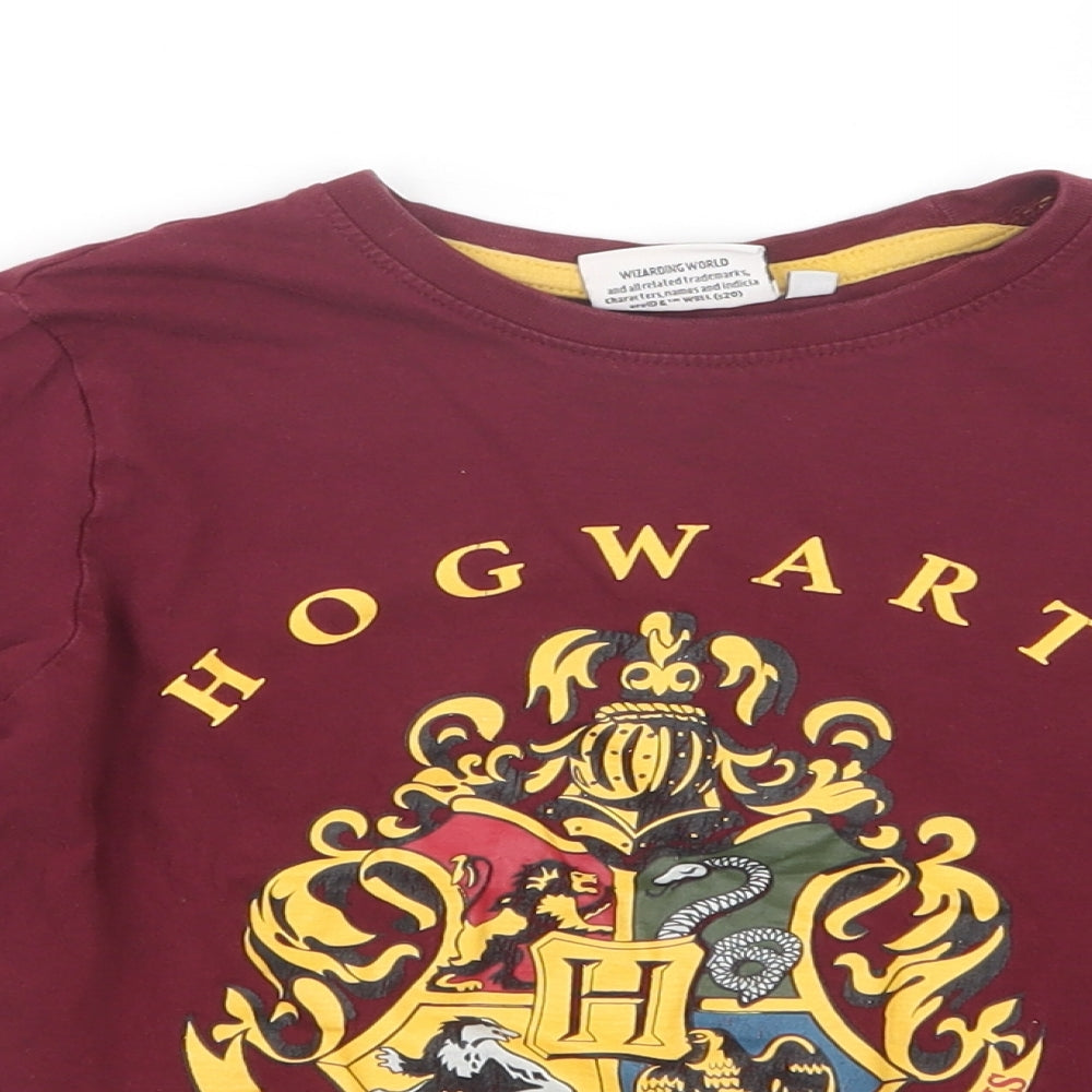 Harry Potter Girls Red   Basic T-Shirt Size 7 Years  - Hogwarts