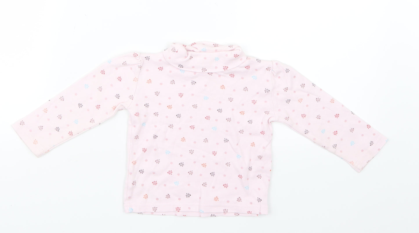 Jasper Conran Girls Pink Geometric  Basic T-Shirt Size 12-18 Months