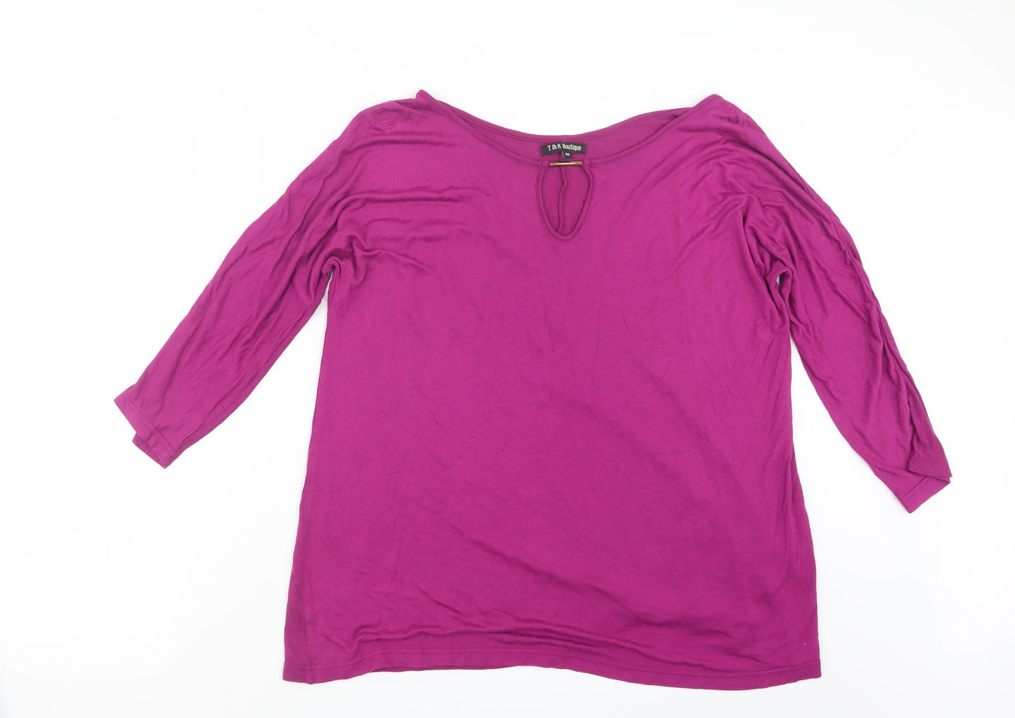 T&K Boutique Womens Pink   Basic T-Shirt Size M
