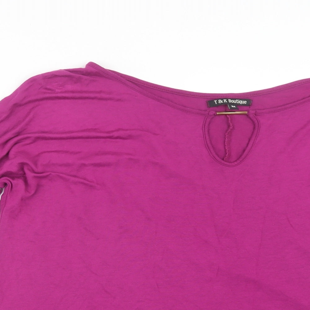 T&K Boutique Womens Pink   Basic T-Shirt Size M