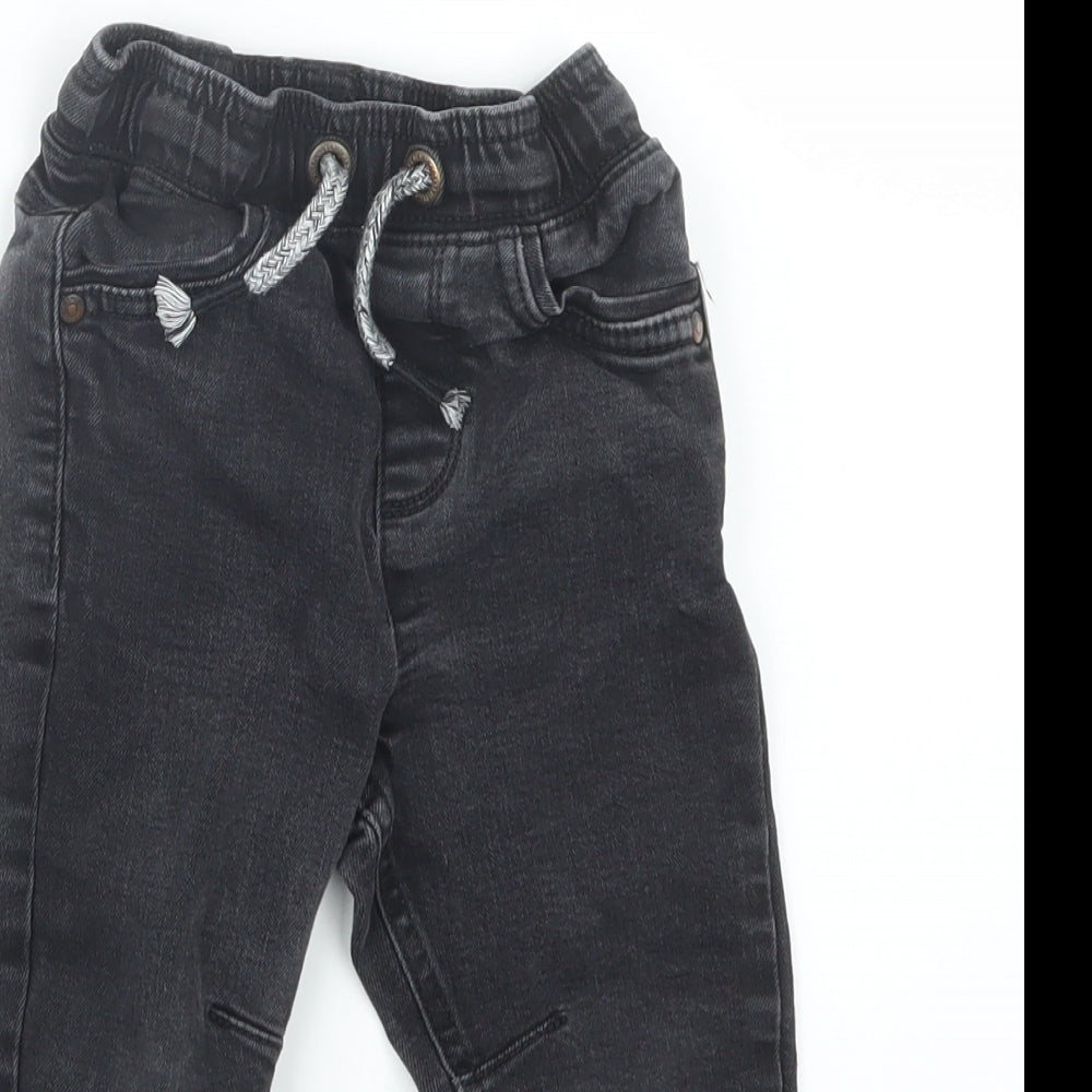 George Boys Black  Denim Cargo Jeans Size 18-24 Months