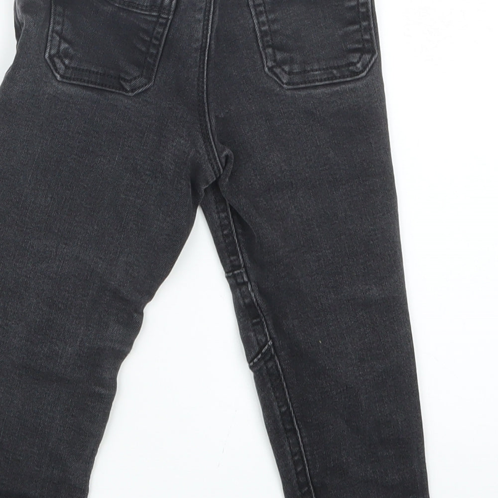 George Boys Black  Denim Cargo Jeans Size 18-24 Months