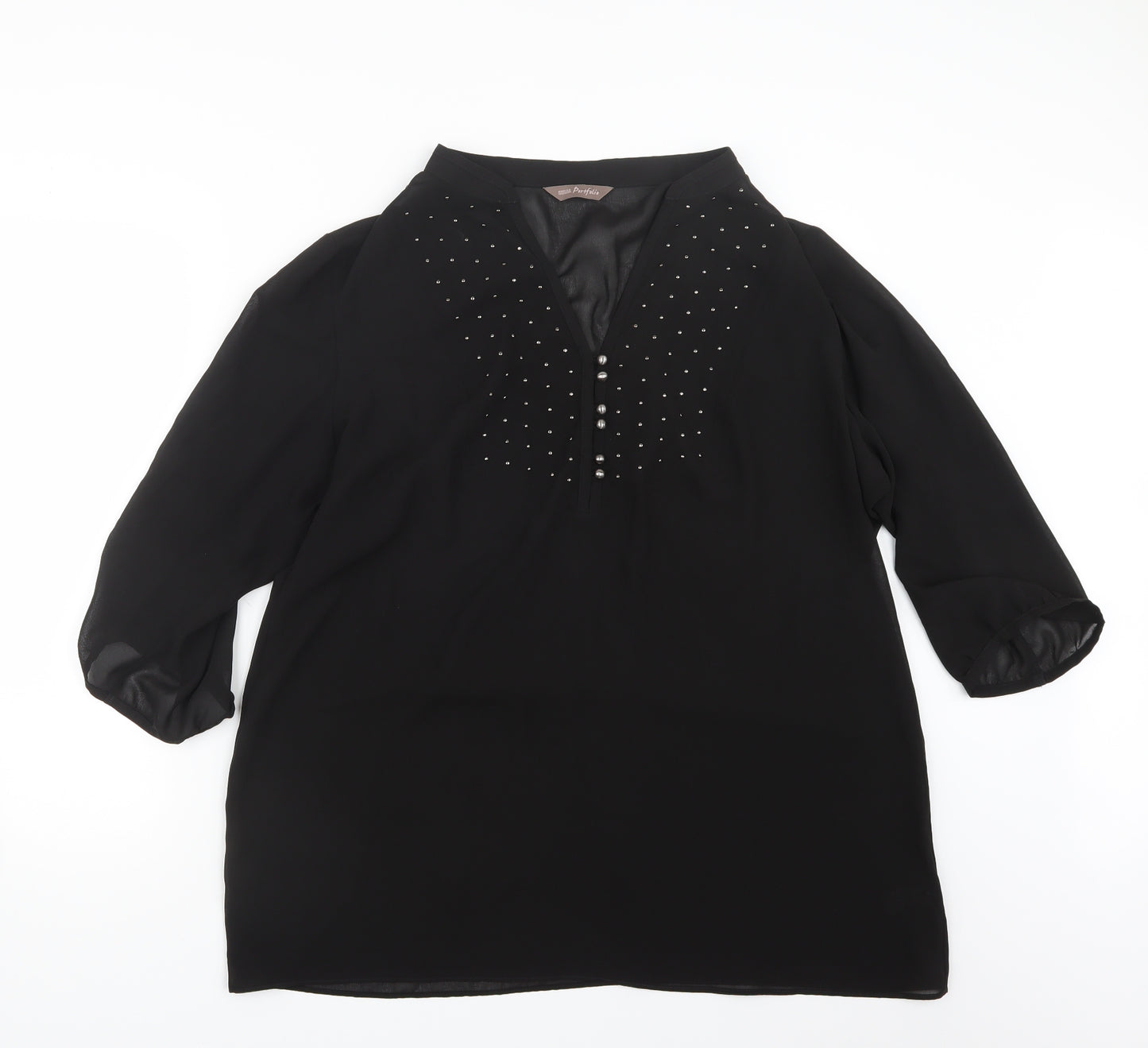 Marks and Spencer Womens Black  Mesh Basic Blouse Size 18