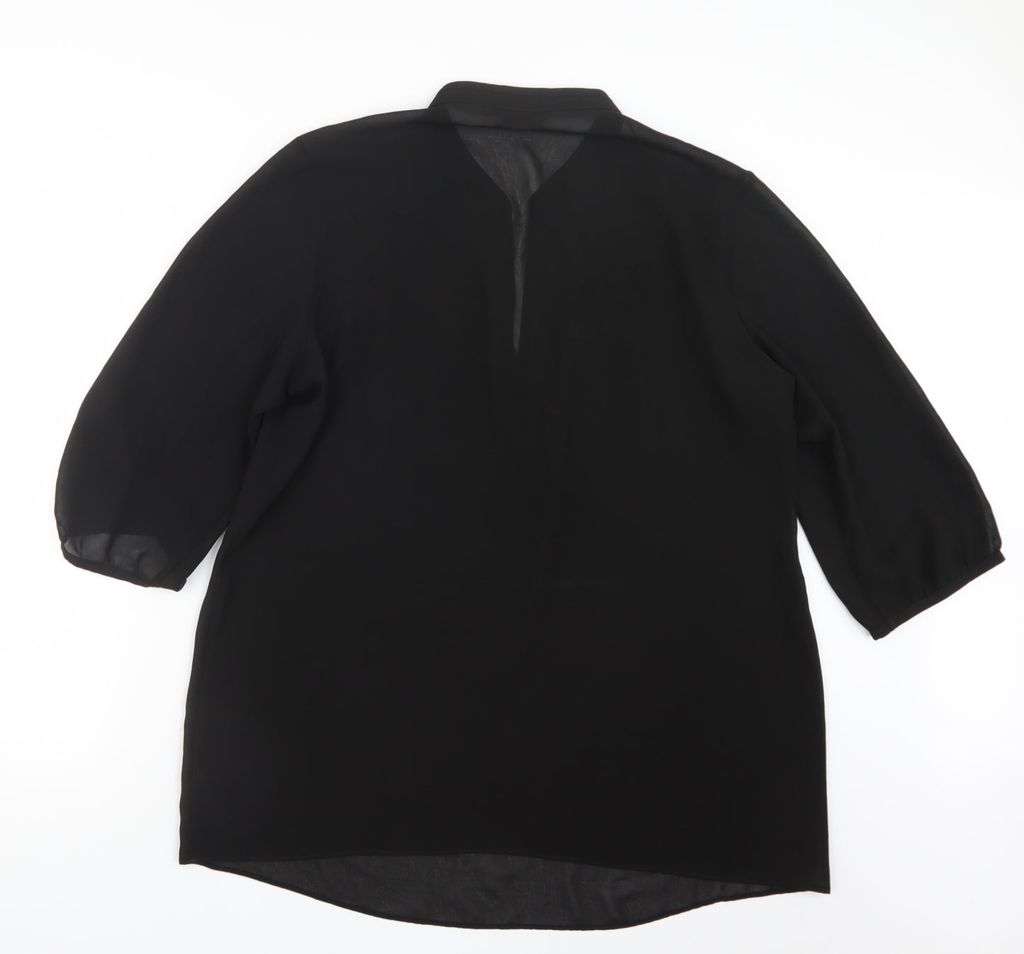 Marks and Spencer Womens Black  Mesh Basic Blouse Size 18