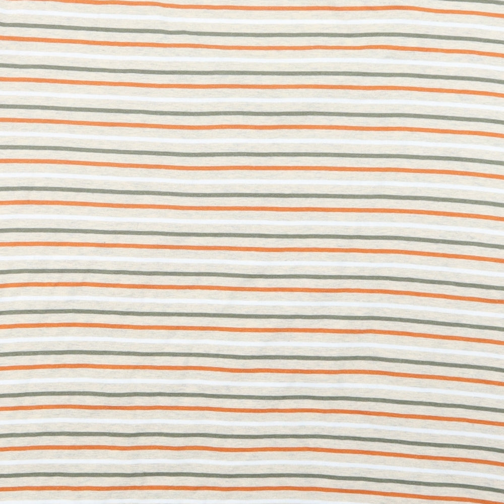 Isle Womens Beige Striped  Basic T-Shirt Size 22