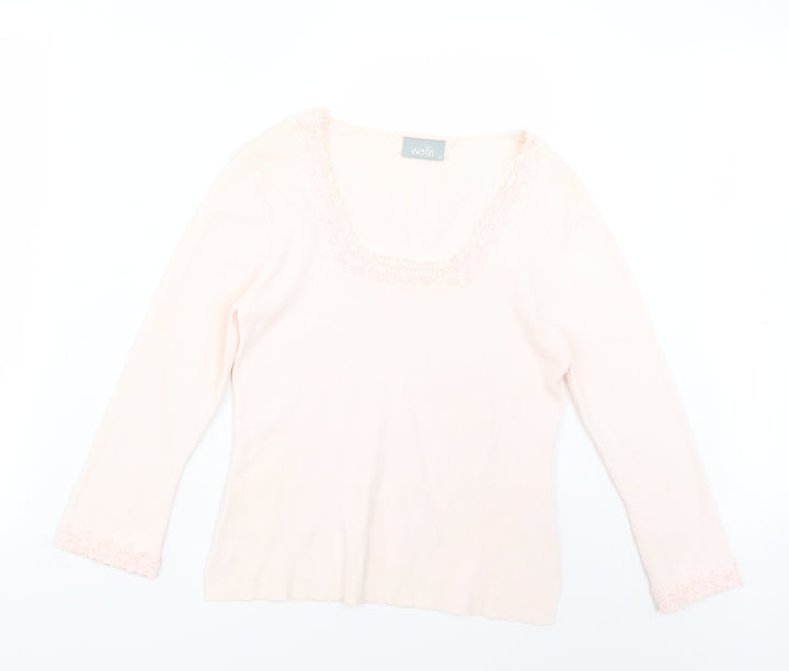 Wallis Womens Pink Knit Pullover Jumper Size 12