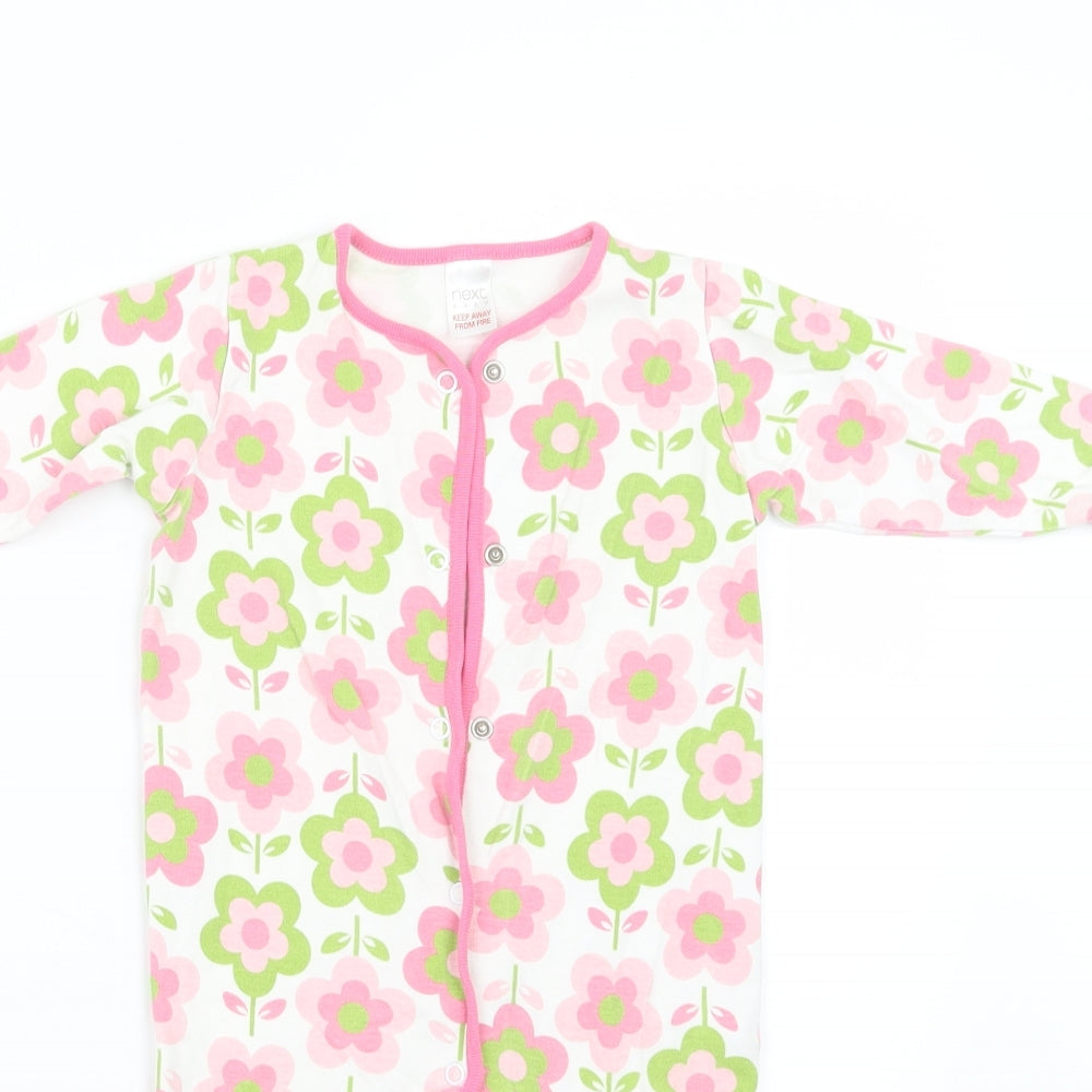 NEXT Girls Pink Floral  Babydoll One Piece Size 6-9 Months
