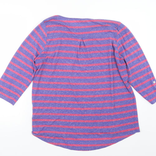 F&F Womens Purple Striped  Basic T-Shirt Size 18