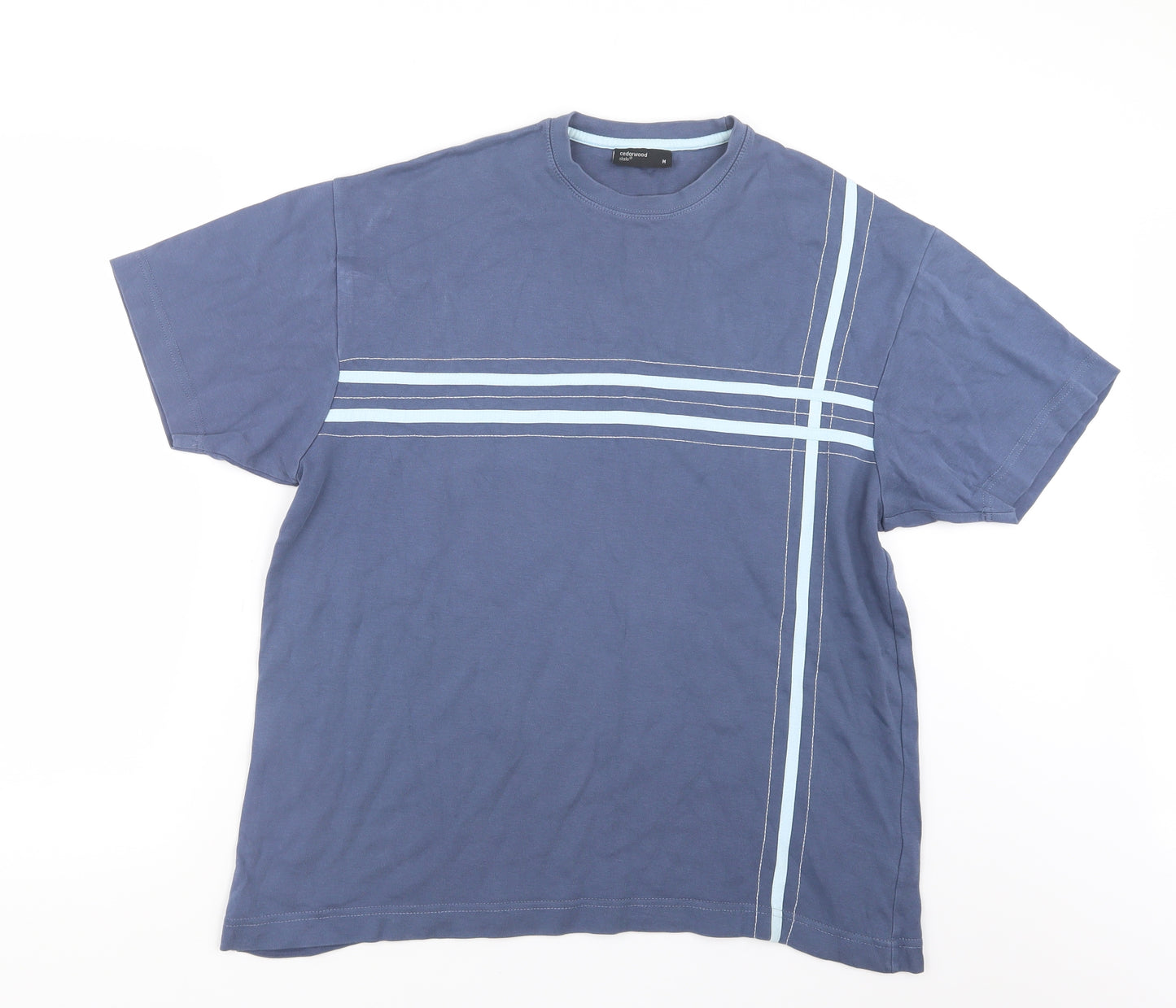 Cedar Wood State Mens Blue    T-Shirt Size M