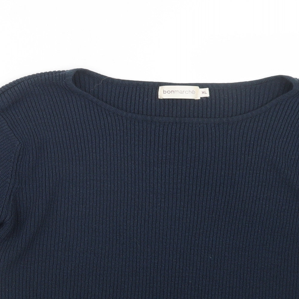 Bonmarché Womens Blue  Knit Pullover Jumper Size XL