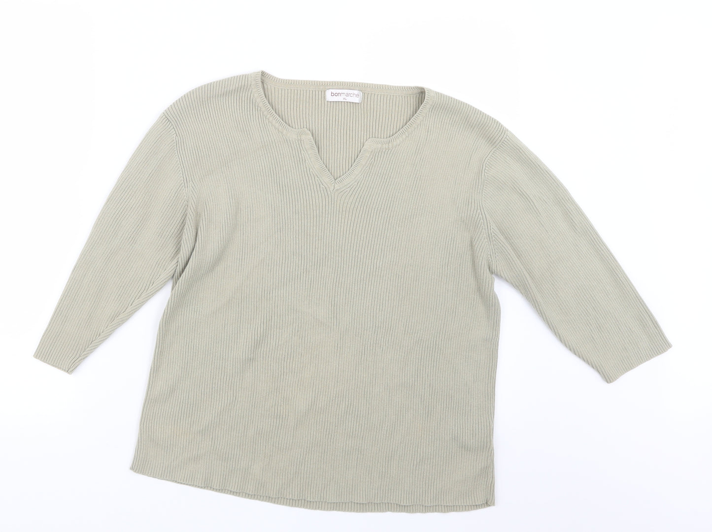 Bonmarché Womens Green  Knit Pullover Jumper Size XL