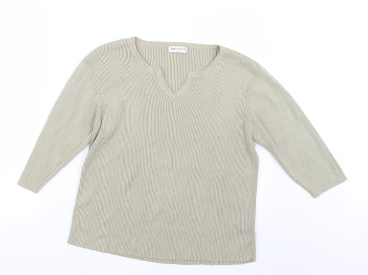 Bonmarché Womens Green  Knit Pullover Jumper Size XL