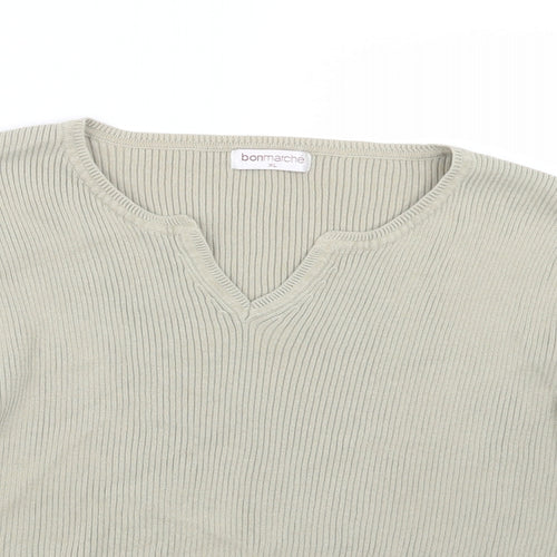 Bonmarché Womens Green  Knit Pullover Jumper Size XL