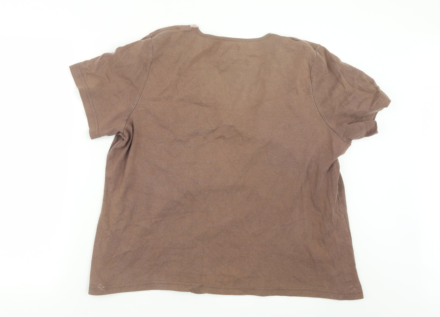 Bonmarché Womens Brown   Basic T-Shirt Size XL